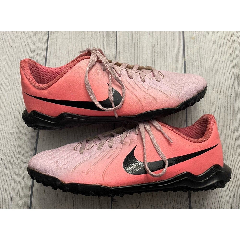Pink Nike Girl Soccer Turf Cleats Shoes, Size Youth 6